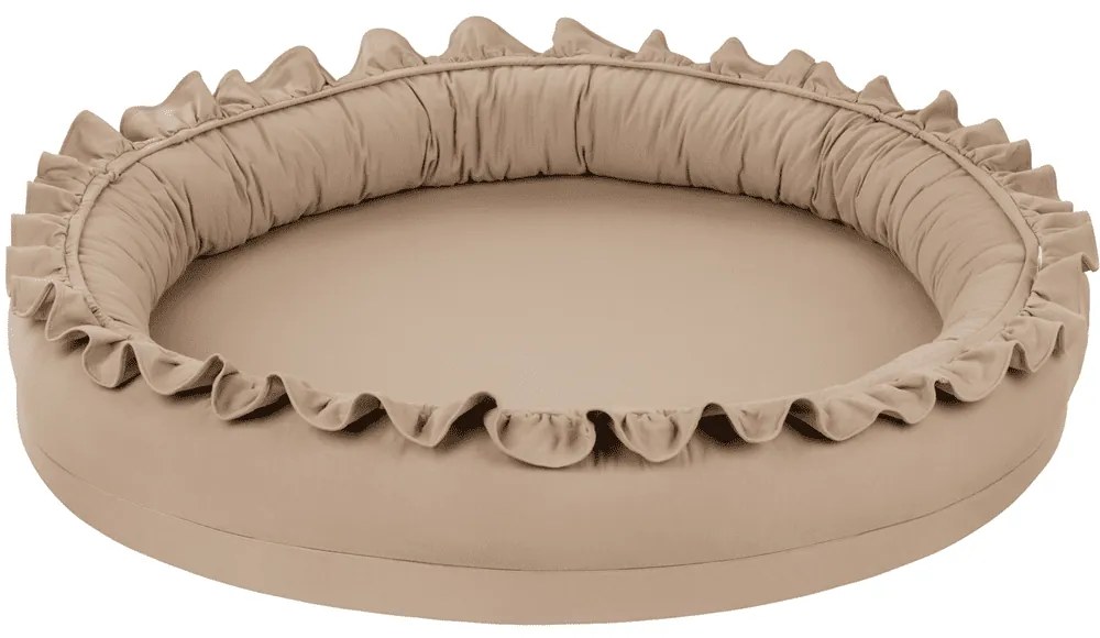 Hniezdo pre deti s volánom cappuccino