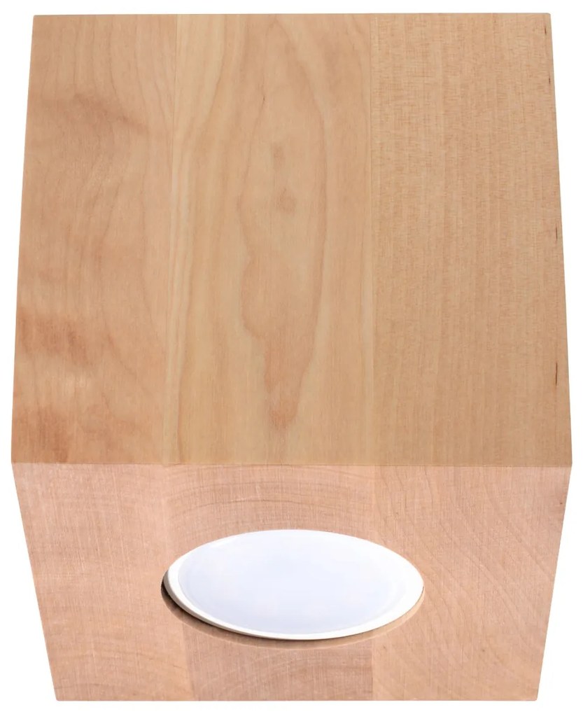 Stropné svietidlo Quad, 1x drevené tienidlo