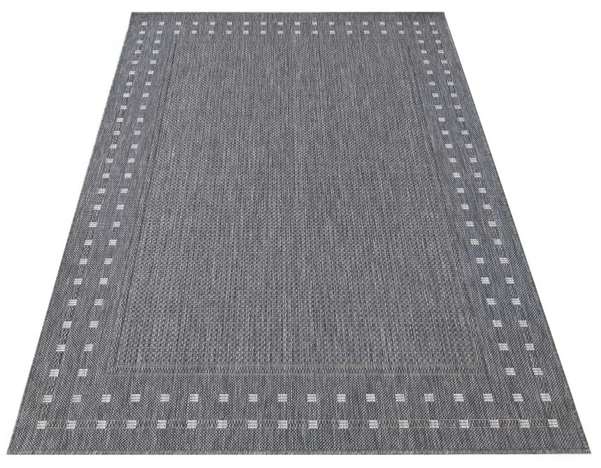 Luxusný obojstranný sivý koberec s ozdobným okrajom Šírka: 80 cm | Dĺžka: 150 cm