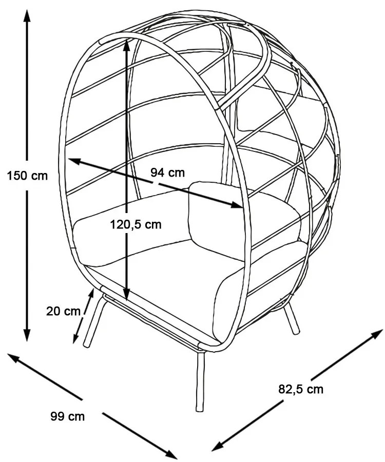 Prútené kreslo s vankúšikmi