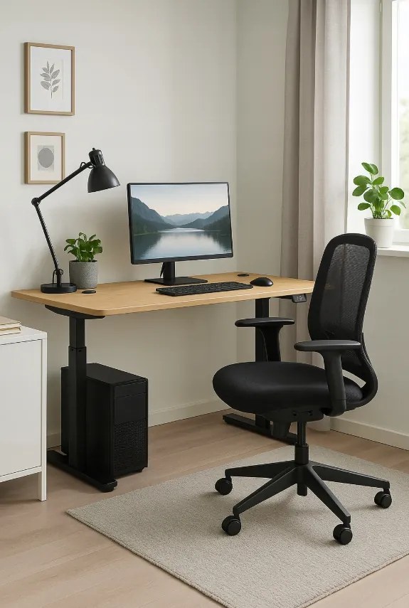 Herný stôl BR04 svetlohnedý s čiernym rámom 120 cm