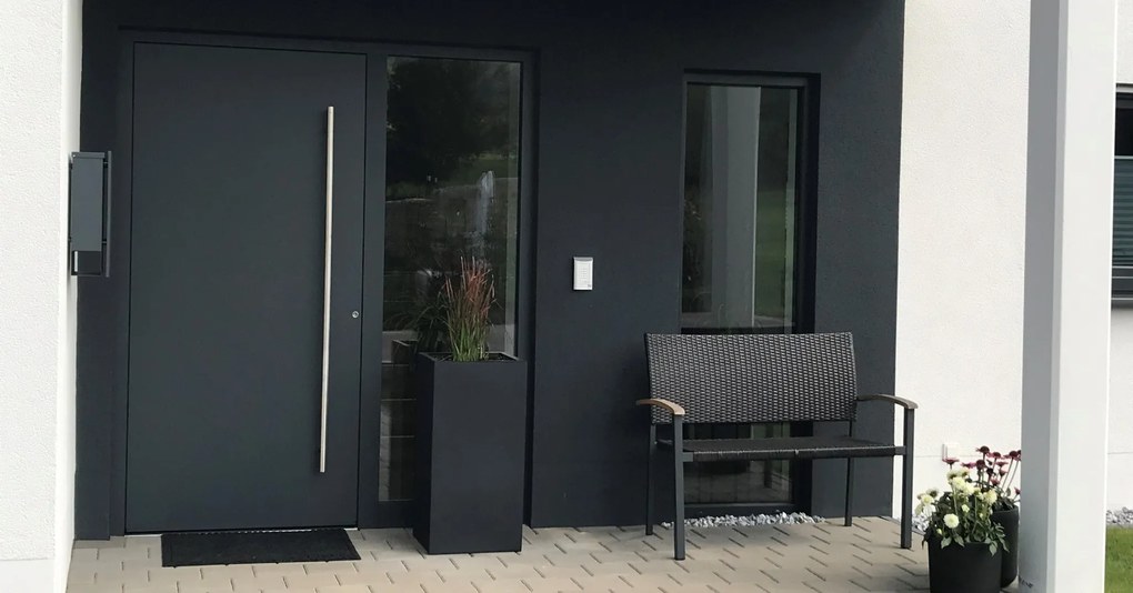 Kvetináč BLOCK, sklolaminát, výška 80 cm, antracit, outlet