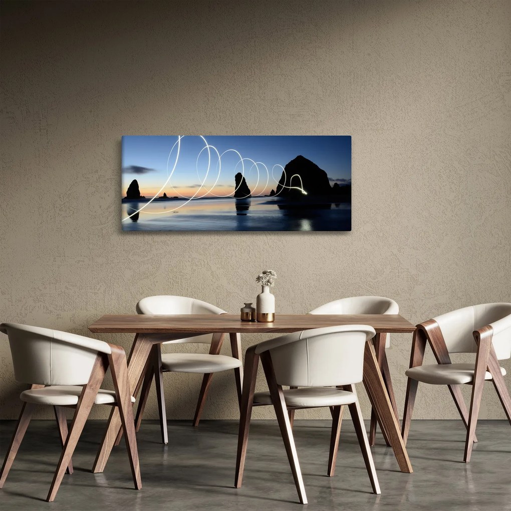 Obraz - pláž pri západe (120x50 cm)
