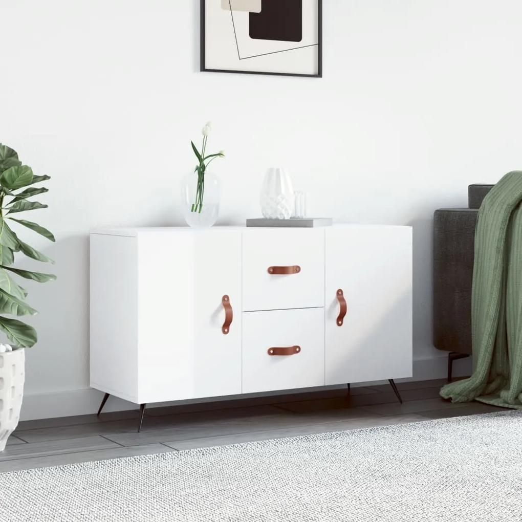 Komoda, lesklá biela 100x36x60 cm, kompozitné drevo 828142