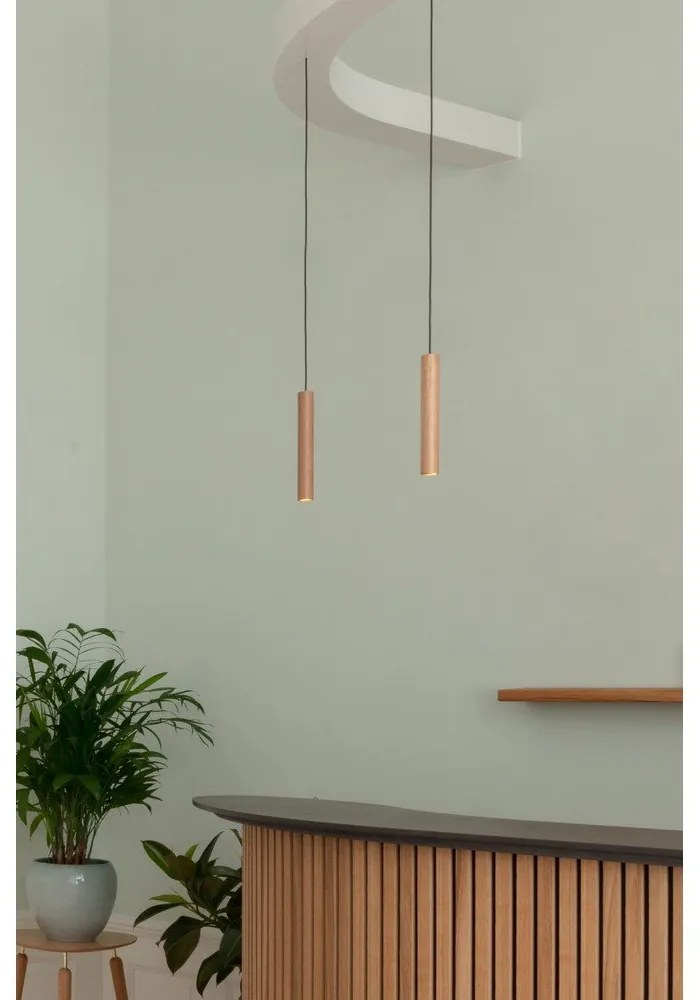 LED závesné svietidlo s dreveným tienidlom ø 3 cm Chimes – UMAGE