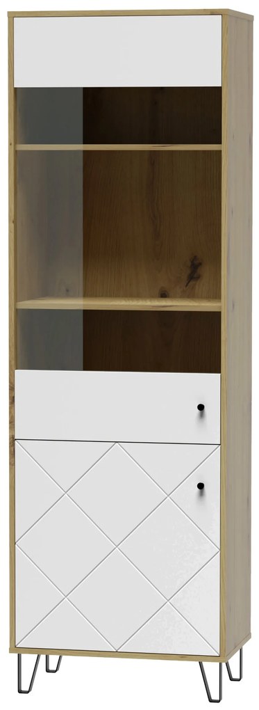 Vitrína Bilbao 63,4 cm dub artisan/biela