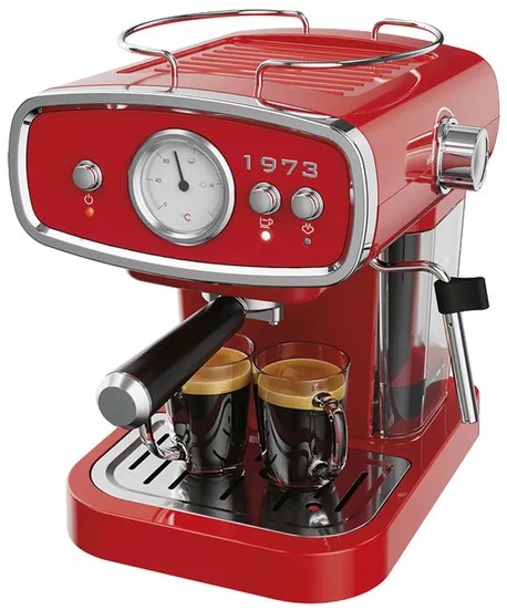 SILVERCREST® KITCHEN TOOLS Espresso kávovar Retro 1973 SEML 1050 A1, červený (100364510)