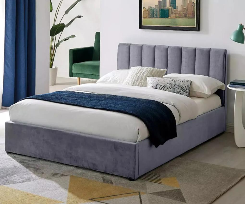 AMI nábytok Čalúnená posteľ Quebeck 140x200 cm posteľ s úložným priestorom