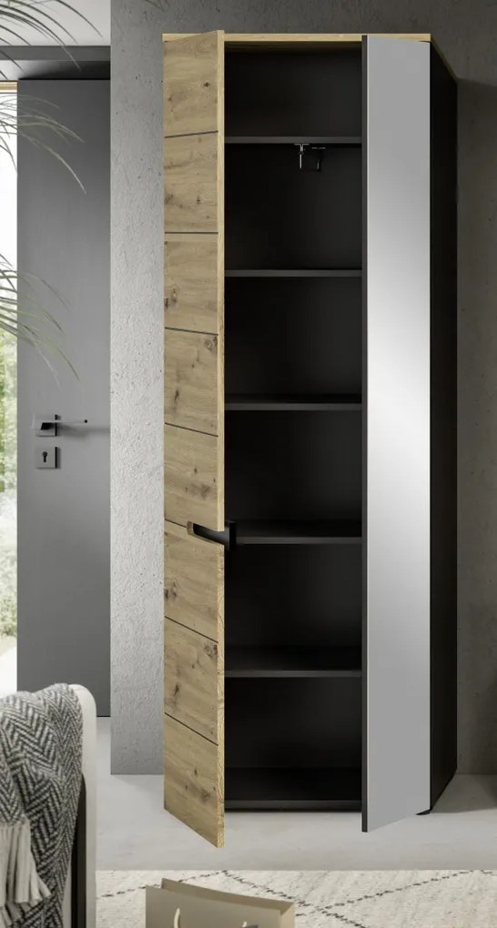 Predsieňová zostava Cano (4-dielna), šedá/dub artisan