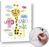 Maľovanie podľa čísel HELLO BABY – nízka náročnosť