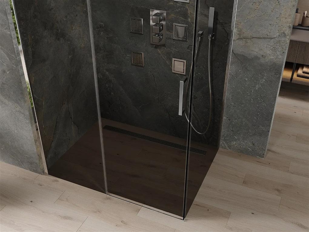 Mexen OMEGA sprchovací kút 100x80cm, 8mm sklo, chrómový profil-šedé sklo, 825-100-080-01-40