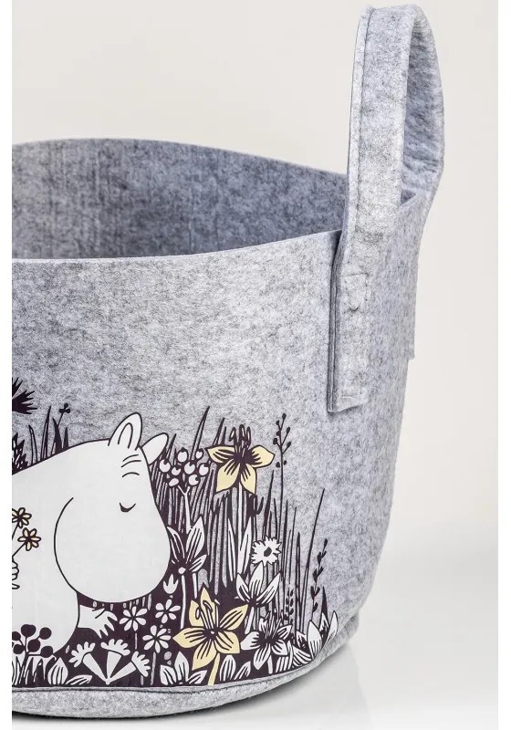 Úložný kôš Moomin Flower field 17l, sivý