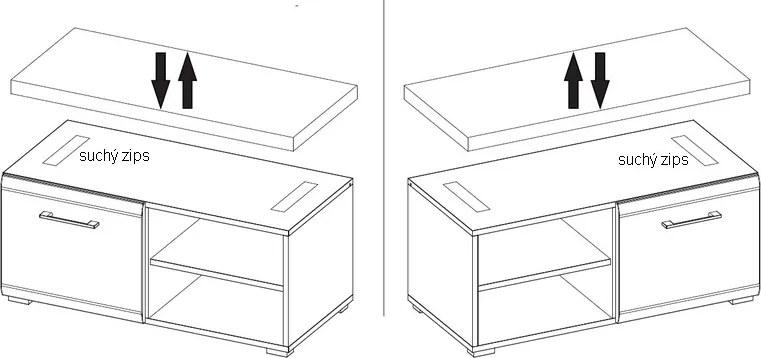 Botník Funny, dub strieborný/biely