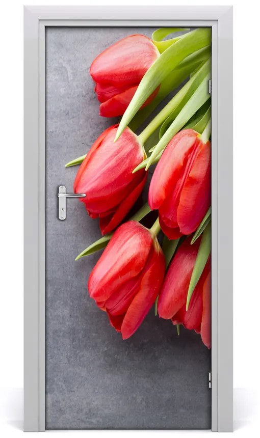 Fototapeta samolepiace červené tulipány 75x205 cm