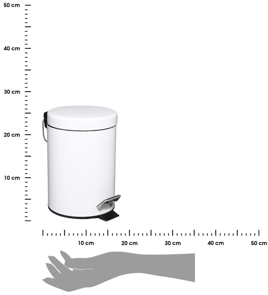 Odpadkový kôš Round, biela, 3L