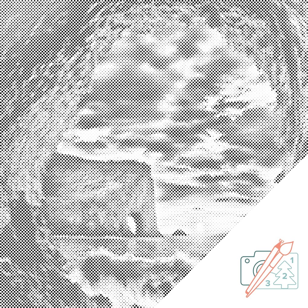 Gario Bodkovanie Tunel v jaskyni Rozmery: 50 x 50 cm, Rámovanie: Iba zrolované plátno, Farba bodiek: Modrá