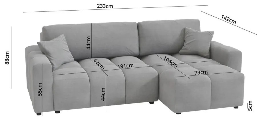 Biela rozkladacia rohová pohovka (variabilná) Luki – Ropez