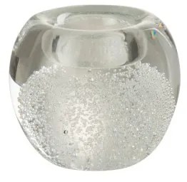 Sklenený transparentné svietnik na čajovú sviečku - 10 * 10 * 8,5 cm
