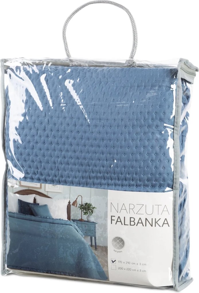 PREHOZ NA POSTEĽ FALBANKA 210X170 CM TMAVOMODRÝ