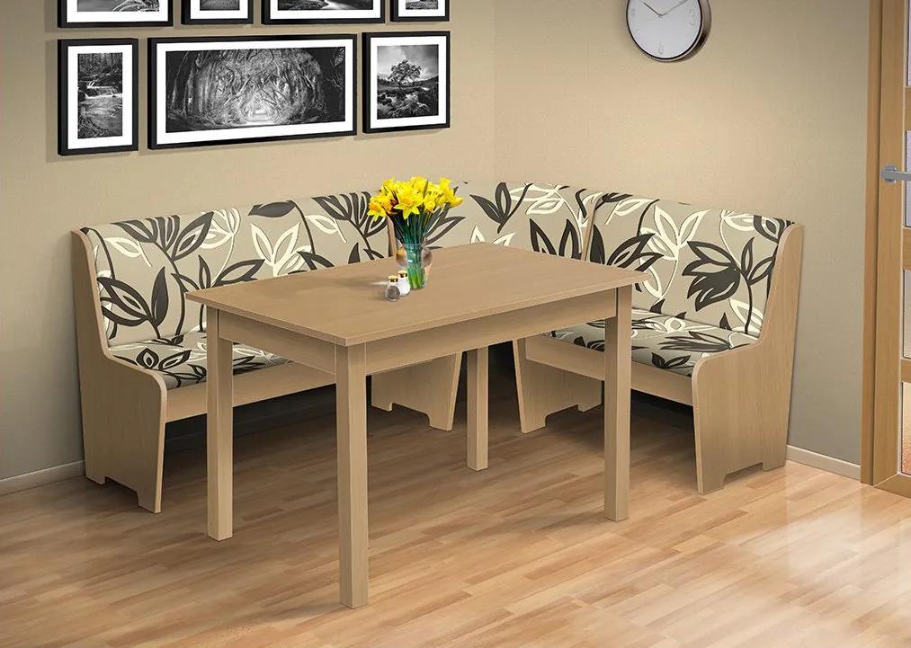 Nabytekmorava Rohová lavica so stolom farba lamina: Antracit, čalúnenie vo farbe: Mega 37
