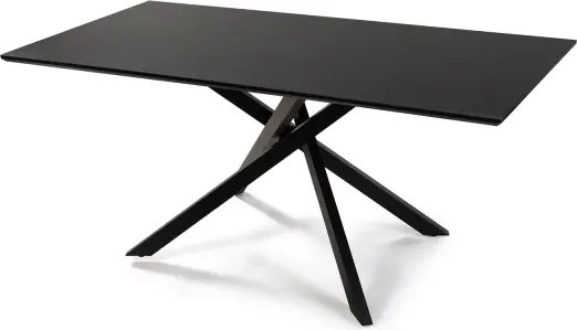 Jídelní stůl NEROSS 180 černá + 4ks jídelní židle ARIA šedá