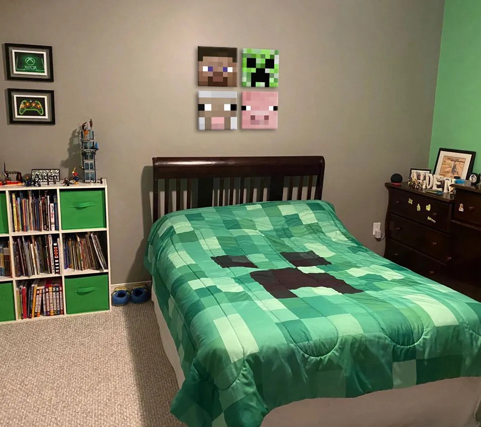 Minecraft obraz - Najlepšie postavičky na plátne - Steve, Creeper, Sheep, Pig | rôzne rozmery