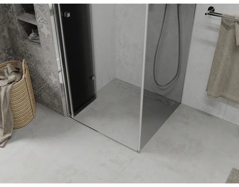 Mexen Lima, sprchovací kút 90 (dvere) x 90 (stena) cm, 6mm šedé sklo, chrómový profil, 856-090-090-01-40