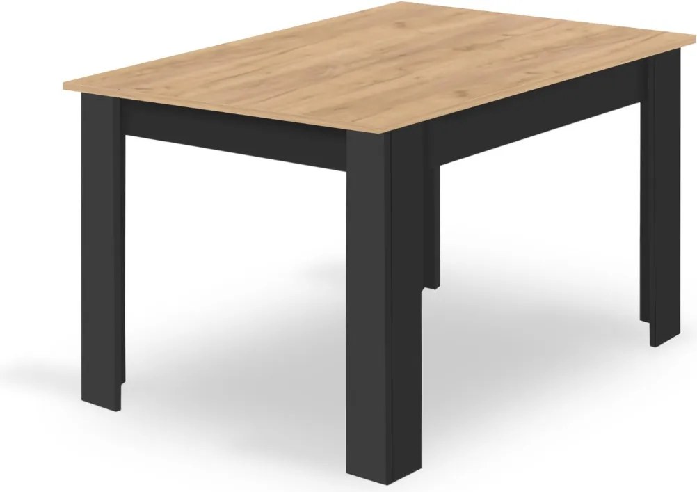AKCIA Jedálenský stôl MADO čierny s doskou v dekore dub artisan 120x80cm II. akosť