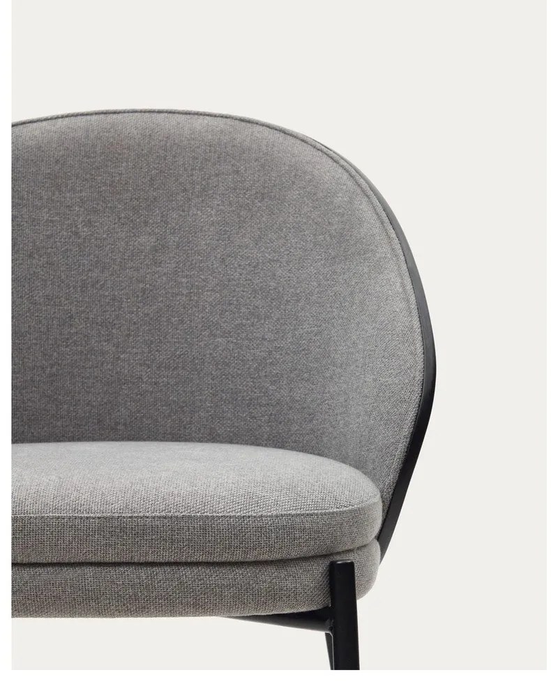 Čierne/sivé čalúnené jedálenské kreslo Eamy – Kave Home