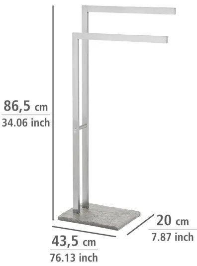 WENKO 20603100 - Stojan na uteráky GRANIT 43,5x86,5 cm nerezová oceľ/satén/sivá