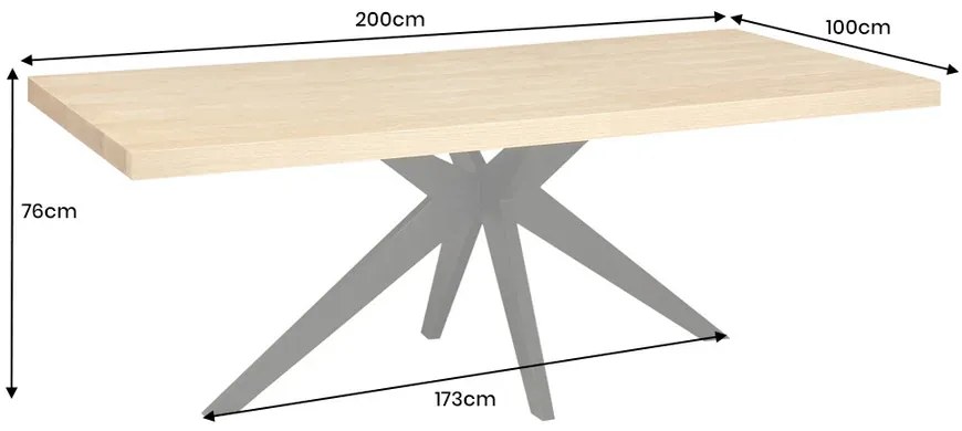 Jedálenský stôl ZEUS 200 cm v prevedení oak