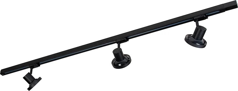 Koľajnicový systém s 3 reflektormi čierny vpravo vrátane LED 3-fázový - Iconic Jeany