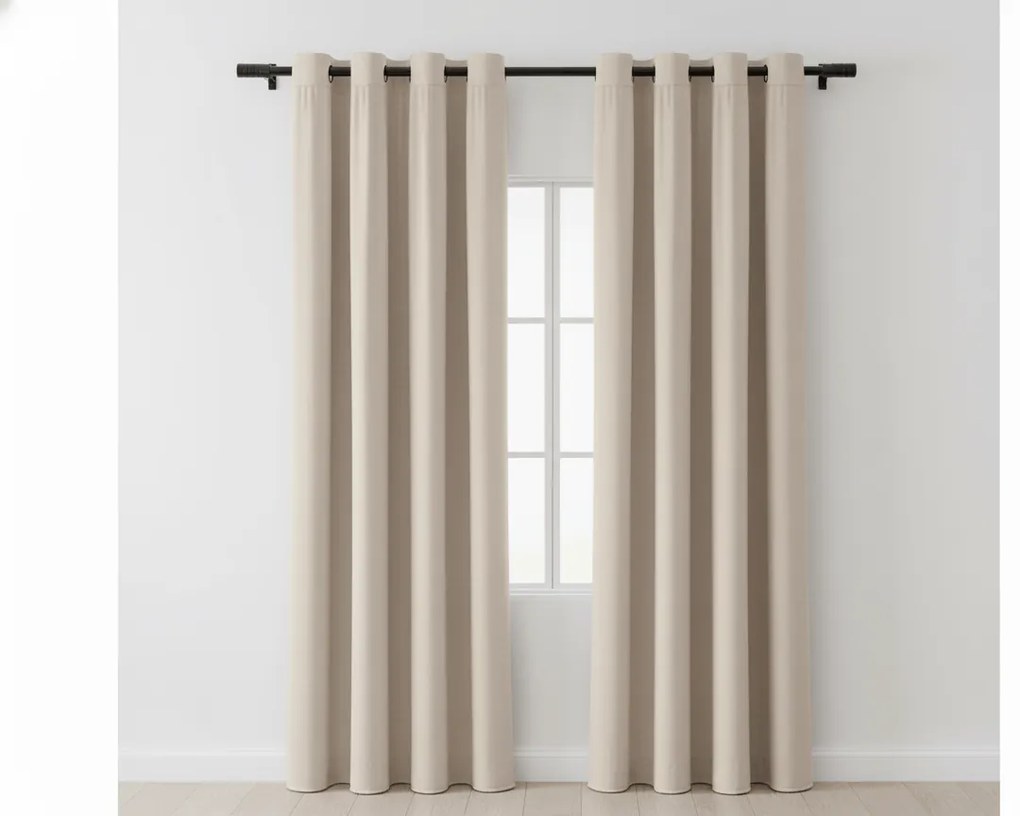 Zatemňovacie závesy VELVET béžové 140x250 cm (2 ks), kovové krúžky