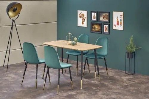 Jedálenská stolička K379, zamat, zelená