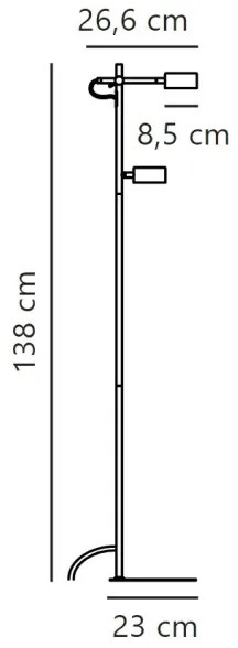 Nordlux - LED Stmievateľná stojacia lampa CLYDE 2xLED/4W/230V