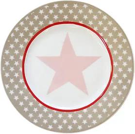 Krasilnikoff Dezertný tanier TAUPE BIG STAR 20 cm