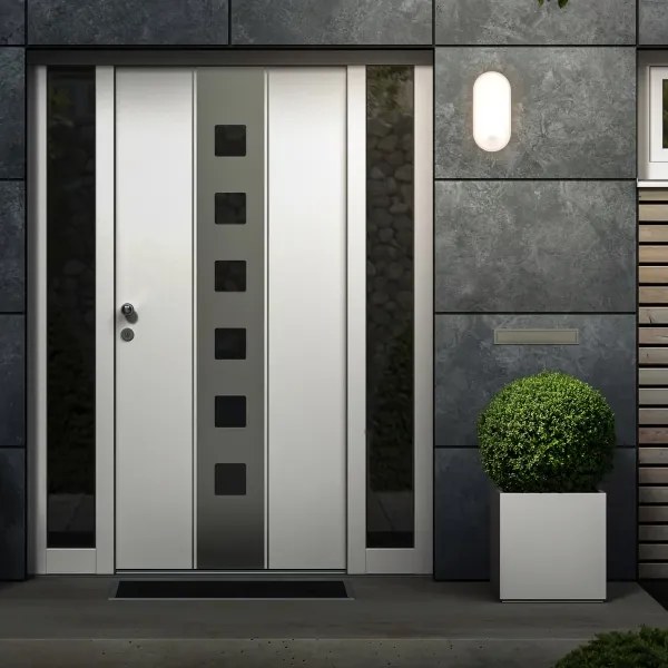 Brilo - LED vonkajšie nástenné svietidlo s pohybovým senzorom RUCH LED/12W/230V IP65 biele