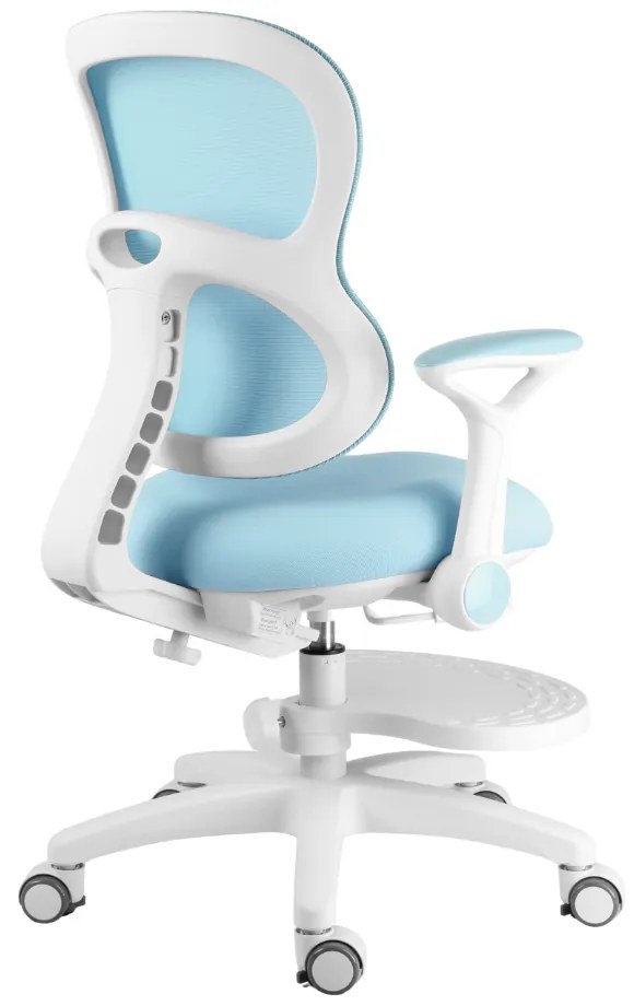 Detská rastúca stolička Neoseat JUNI 006 — látka, prateľný poťah, modrá