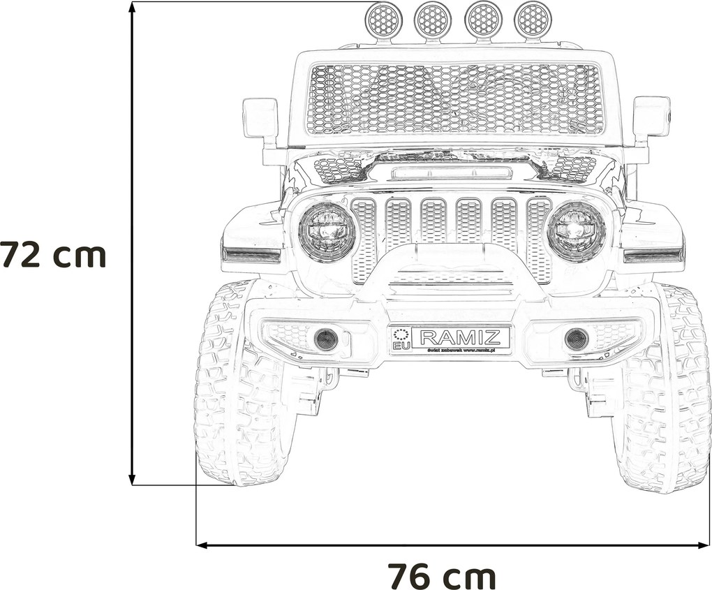 Ramiz Terénne autíčko OFF-ROAD 3.0 pre deti červené + diaľkové ovládanie + plynulý štart + pásy + audio LED