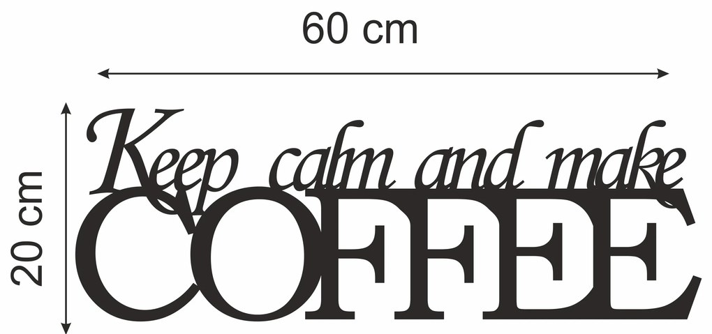 Nápis na stenu do kuchyne Coffee 20 x 60 cm