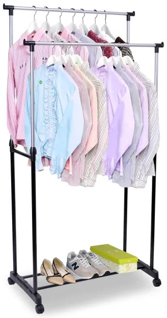 Vešiakový stojan na kolieskach MIA čierny