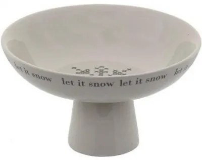 Vianočná miska na nožičke Let It Snow 19 cm Bloomingville