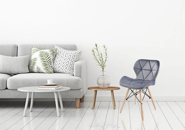 Jedálenská stolička MURET zamatová, grafitová