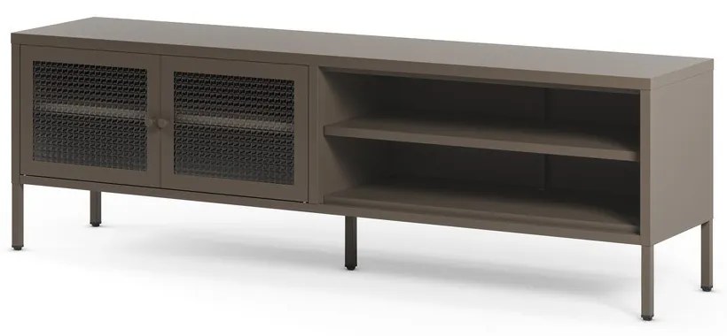 Sivý kovový TV stolík 160x50x35 cm Layna – Marckeric
