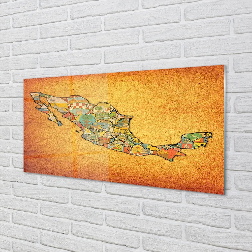 Nástenný panel  farebné mapa 120x60 cm