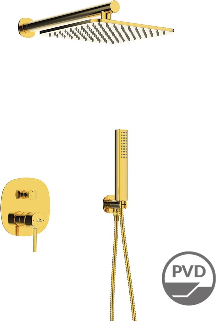Laveo Sprchový komplet Pola + BOX s podomietkovou batériou - BAP_G01P, zlatá lesk