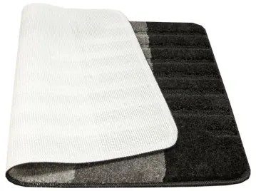Kúpeľňový koberček VIC sivý / čierny, pruhy