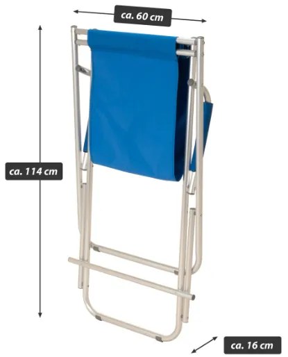 Skladacia stolička, hliníková, modrá