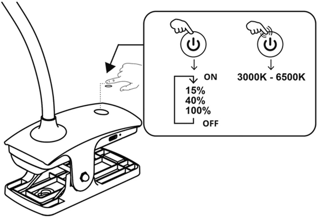 TOP LIGHT Stolová lampička Bella KL C, Čierna