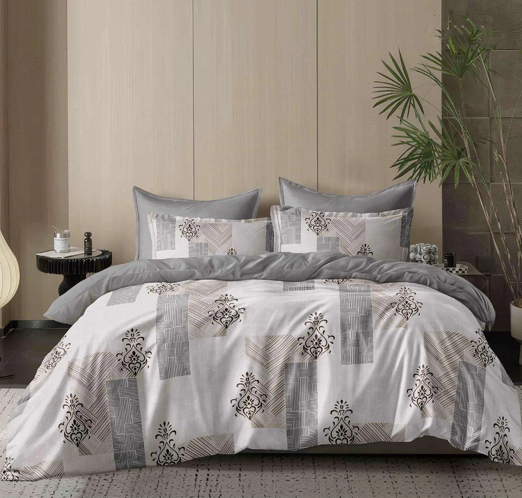 Bavlnené obliečky LORENDA béžovo-sivé Rozmer obliečky: 70 x 90 cm | 140 x 200 cm